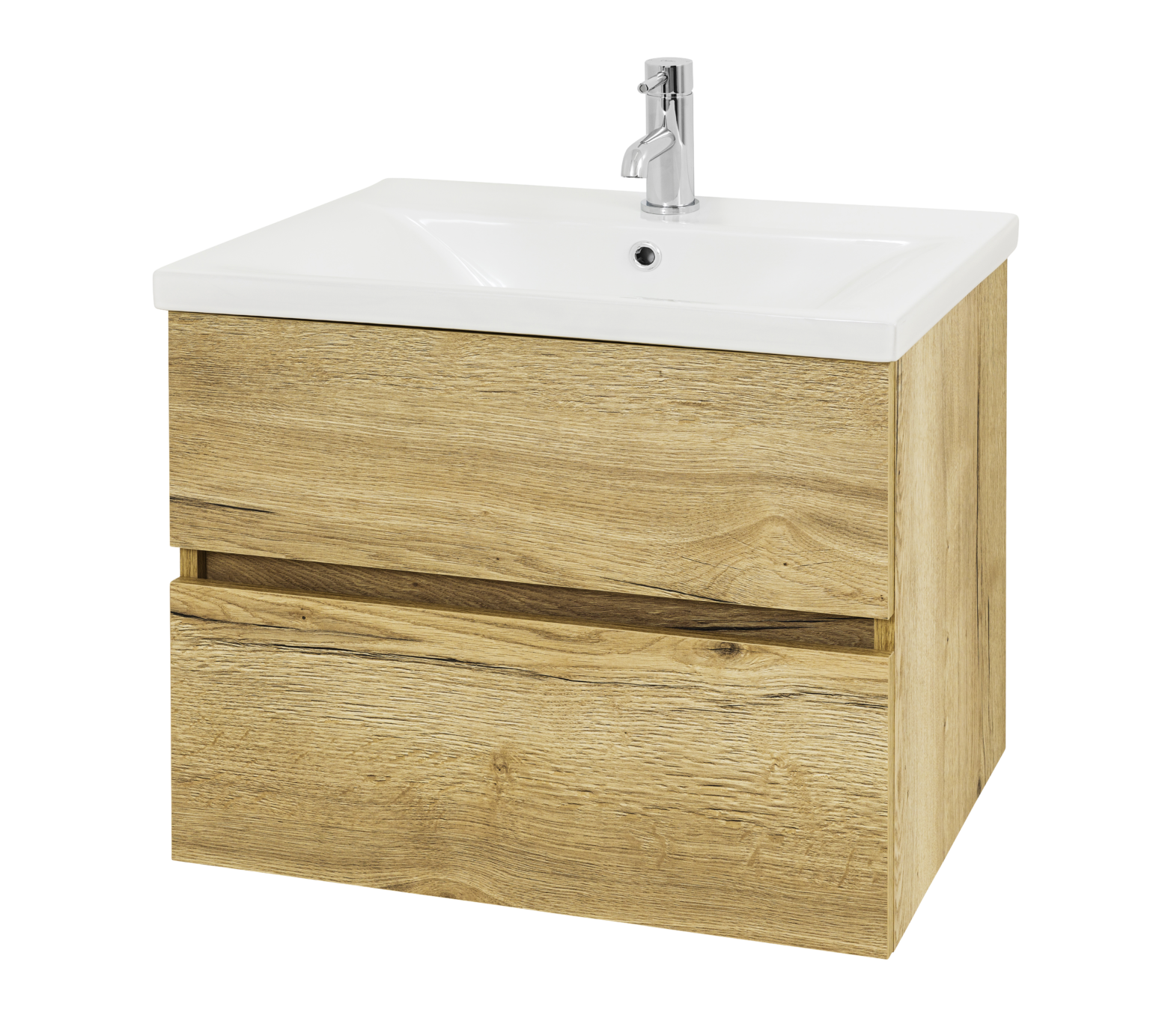 Glyde 600mm 2 Drawer Halifax Oak W/H Midelton Tiles